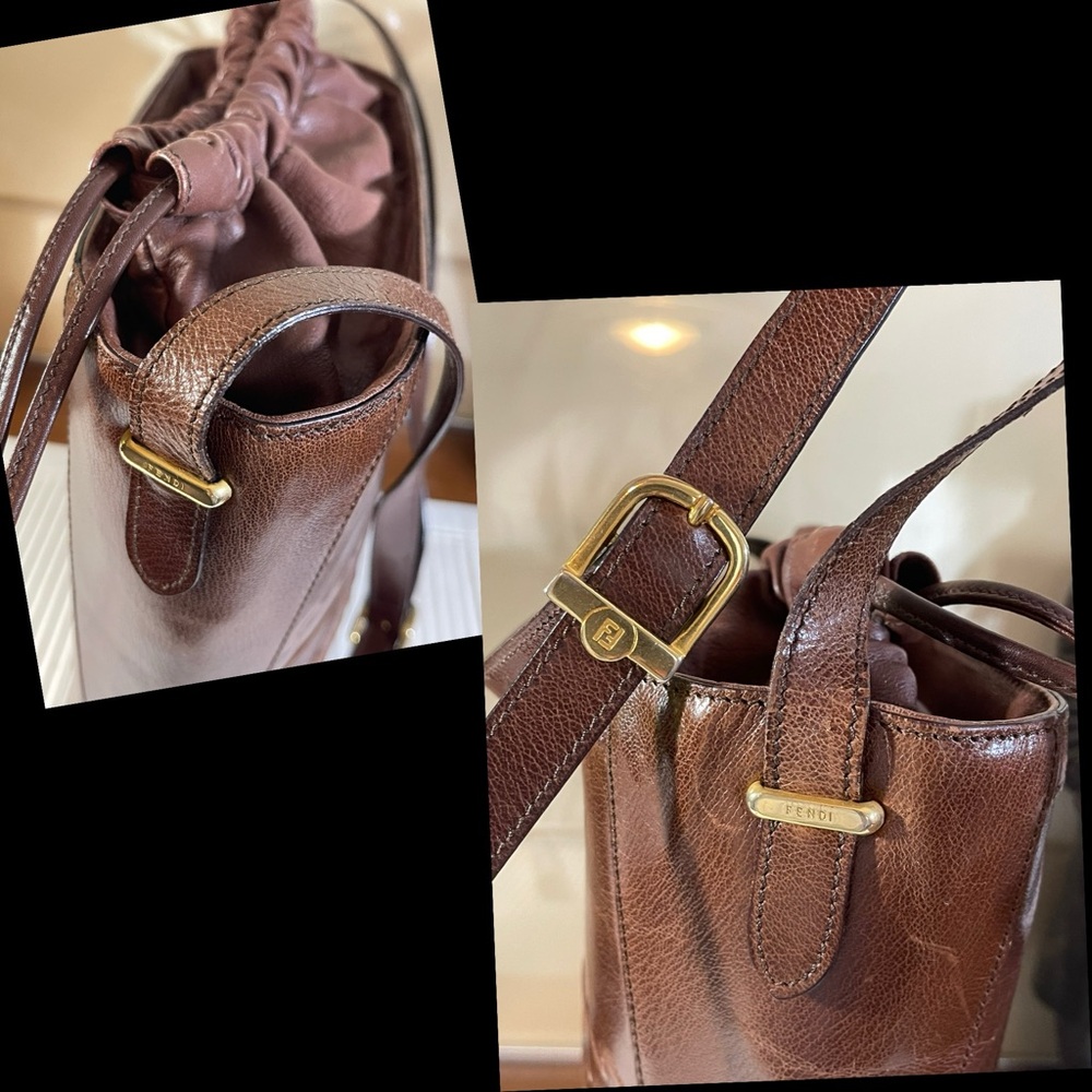 Fendi Ultra Rare Vintage all Leather Bucket Bag, One of a Kind! 40+yrs Old - Picture 14 of 17